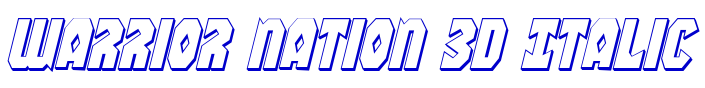 Warrior Nation 3D Italic الخط